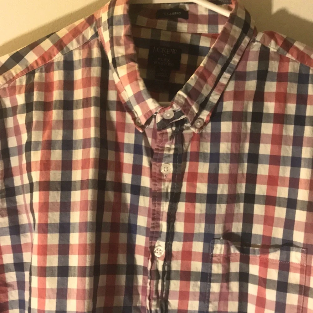 J.Crew oxford button down long shirt size xl   pocket flex washed classic preppy